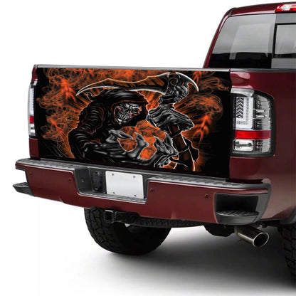 Petthouse | The Death Artwork Tailgate Wrap Death Smoke Pattern Tailgate Wrap Horror Style Wrap Car Decoration