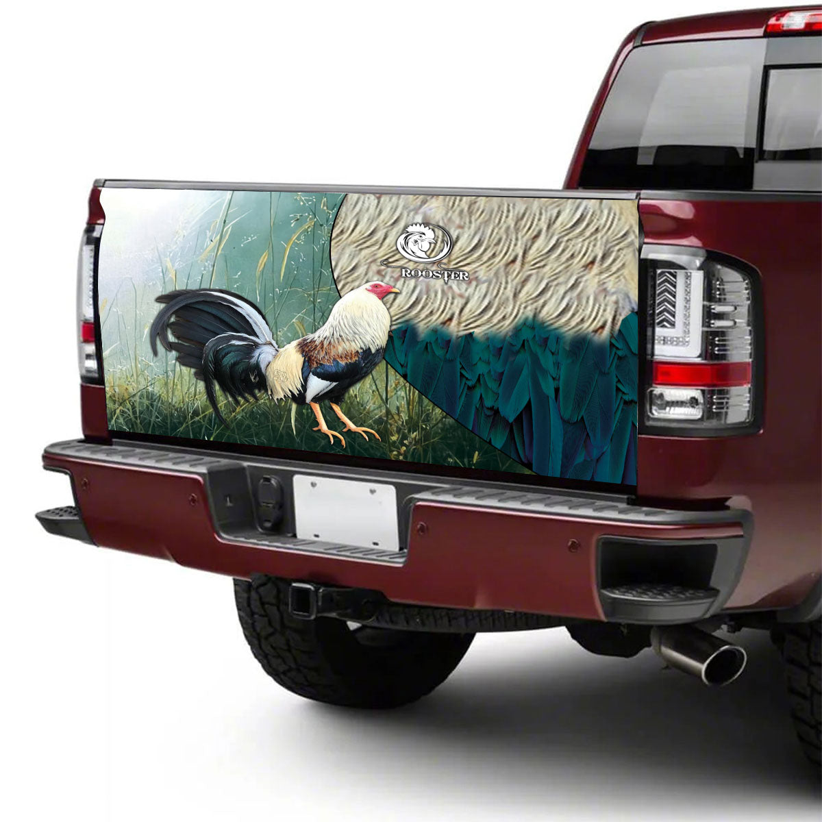 Petthouse | Rooster Tailgate Wrap Rooster Artwork Tailgate Wrap Feather Pattern Tailgate Wrap Car Decoration