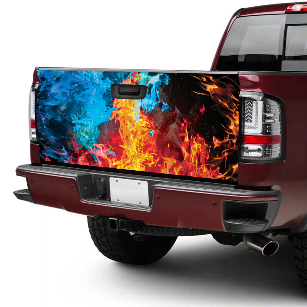 Petthouse | Water And Fire Tailgate Wrap Decal Sticker Truck Decoration Gift For Family Members