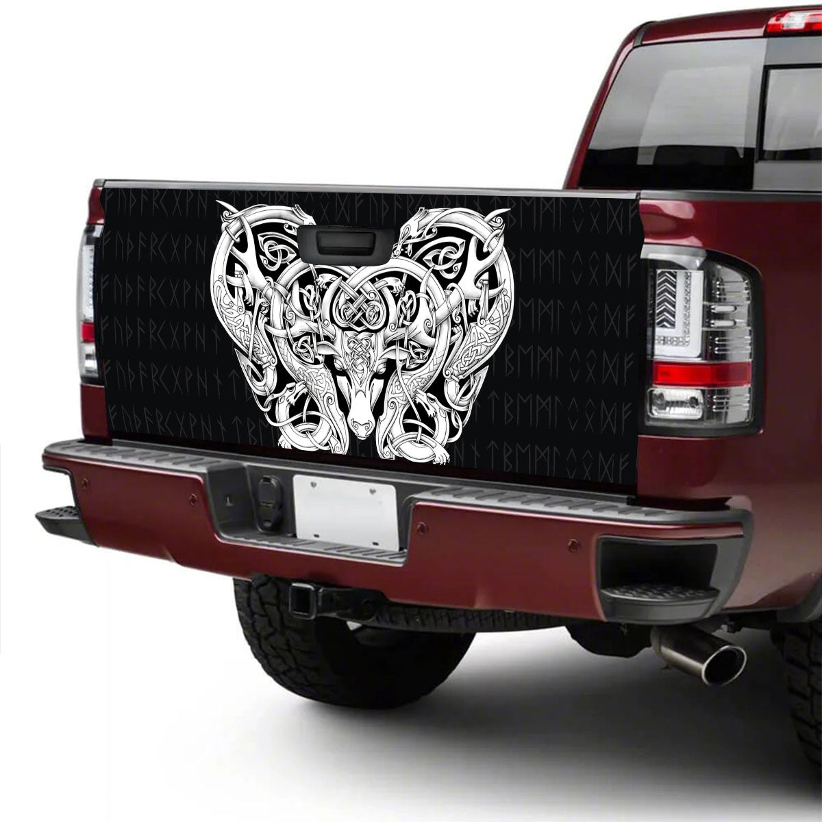 Petthouse | Celtic Deer Tattoo Tailgate Wrap Decal Deer Celtic Sticker Truck Decoration