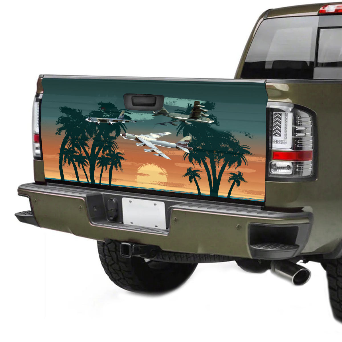 Petthouse | American Aircraf Sunset On Beach Tailgate Vinyl Graphic Wrap Tailgate Decals Car Accessories