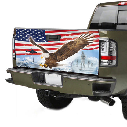 Petthouse | American Flag Bald Eagle Truck Tailgate Wrap Vinyl Graphic Decal Patriotic Car Decorations