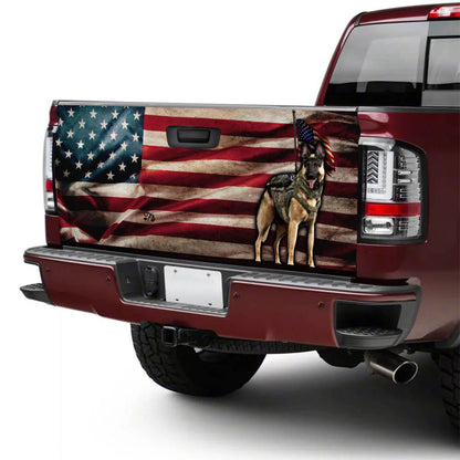 Petthouse | German Shepherd Tailgate Wrap, German Shepherd Usa Flag Tailgate Wrap, German Shepherd Police Dog Dad