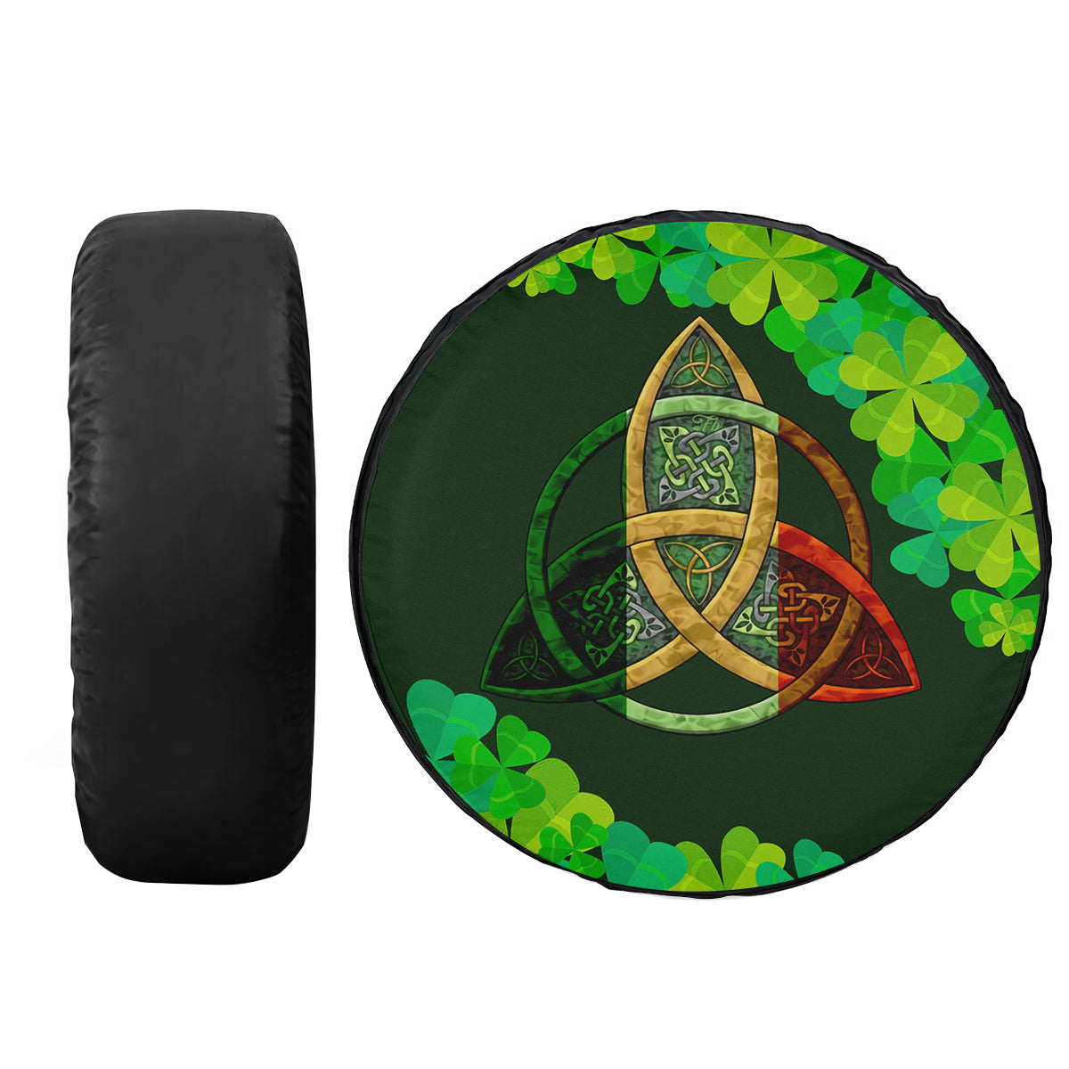 Petthouse | Happy Saint Patrick Day Spare Tire Cover Clover Pattern Seat Cover Irish Culture Wrap Car Decor