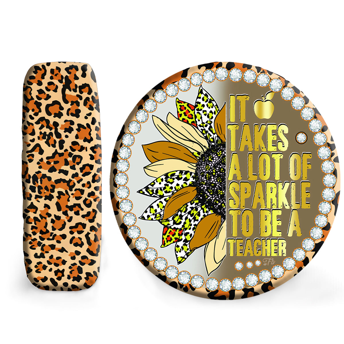 Petthouse | Sunflower Leopard Spare Tire Cover Teacher Tire Cover Sparkle Sunflower Tire Cover Teacher Gift