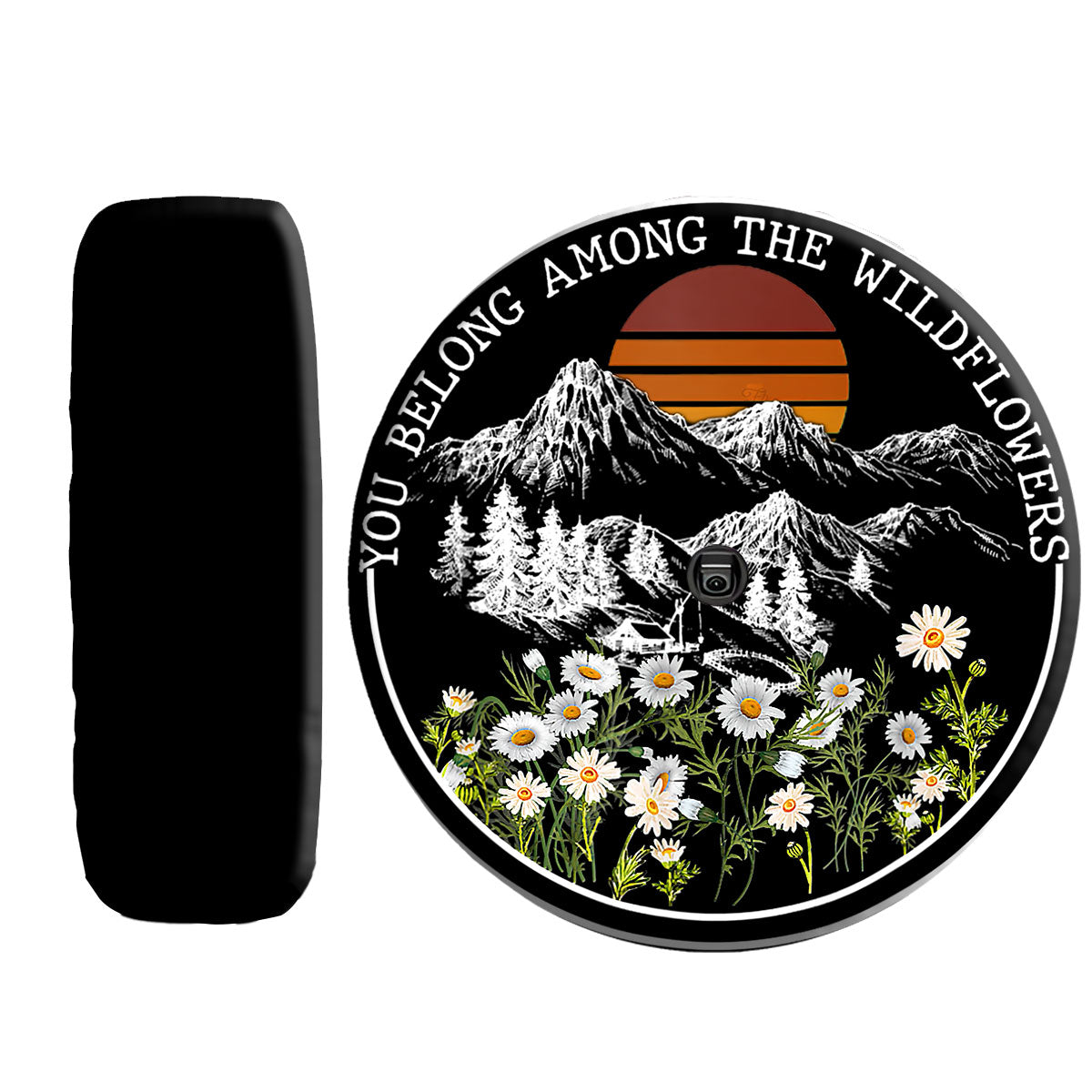 Petthouse | Mountain Landscape Camping Hiking Spare Tire Cover You Belong Among The Wild Flowers Truck Decor