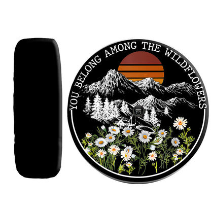 Petthouse | Mountain Landscape Camping Hiking Spare Tire Cover You Belong Among The Wild Flowers Truck Decor