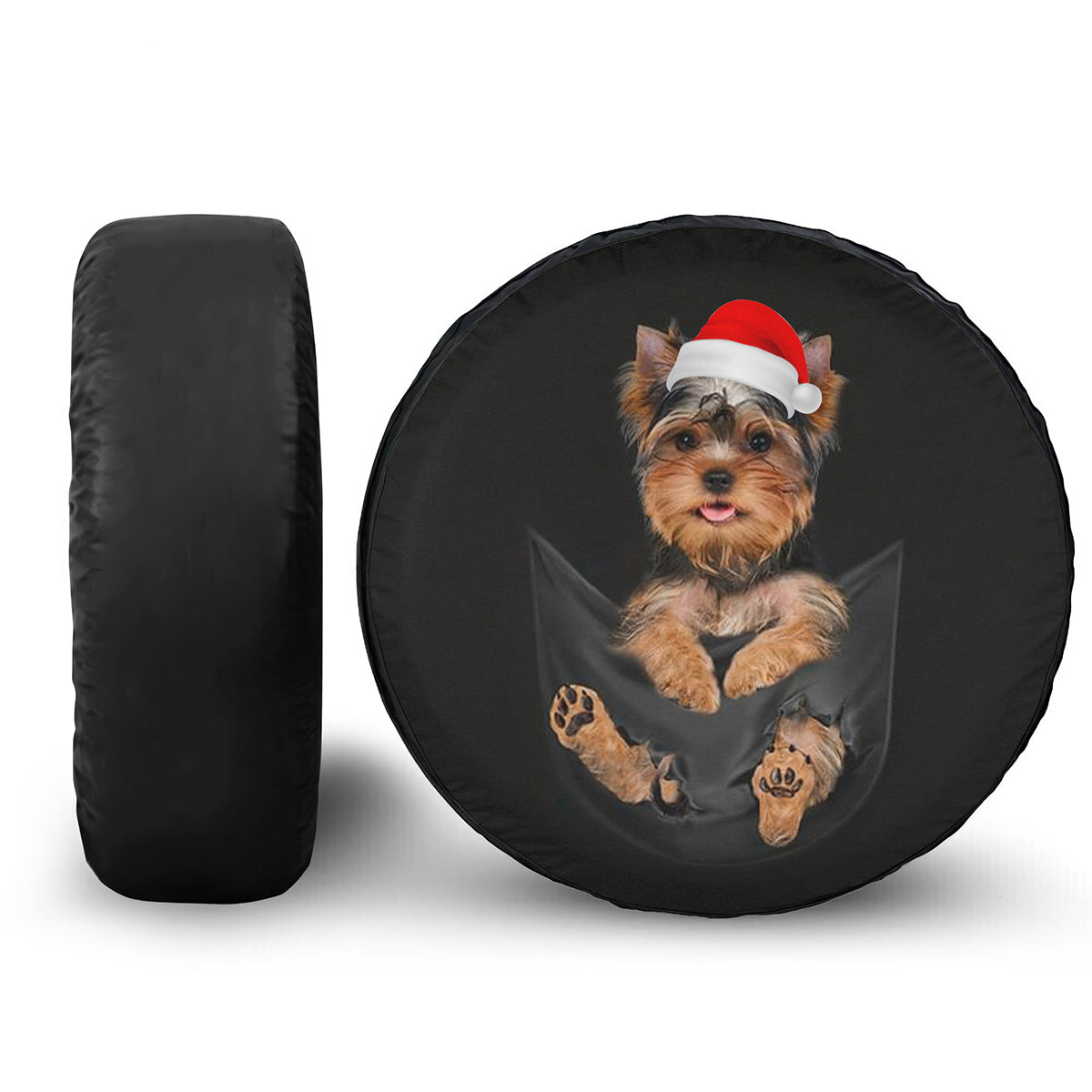 Petthouse | Yorkshire Terrier In Pocket Tire Wrap, Yorkshire Break Pocket, Santa Yorkshire Terrier