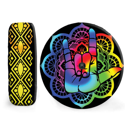 Petthouse | Tie Dye Shaka Tire Cover Mandala Spare Tire Cover Hippie Style Wheel Cover Car Accessories