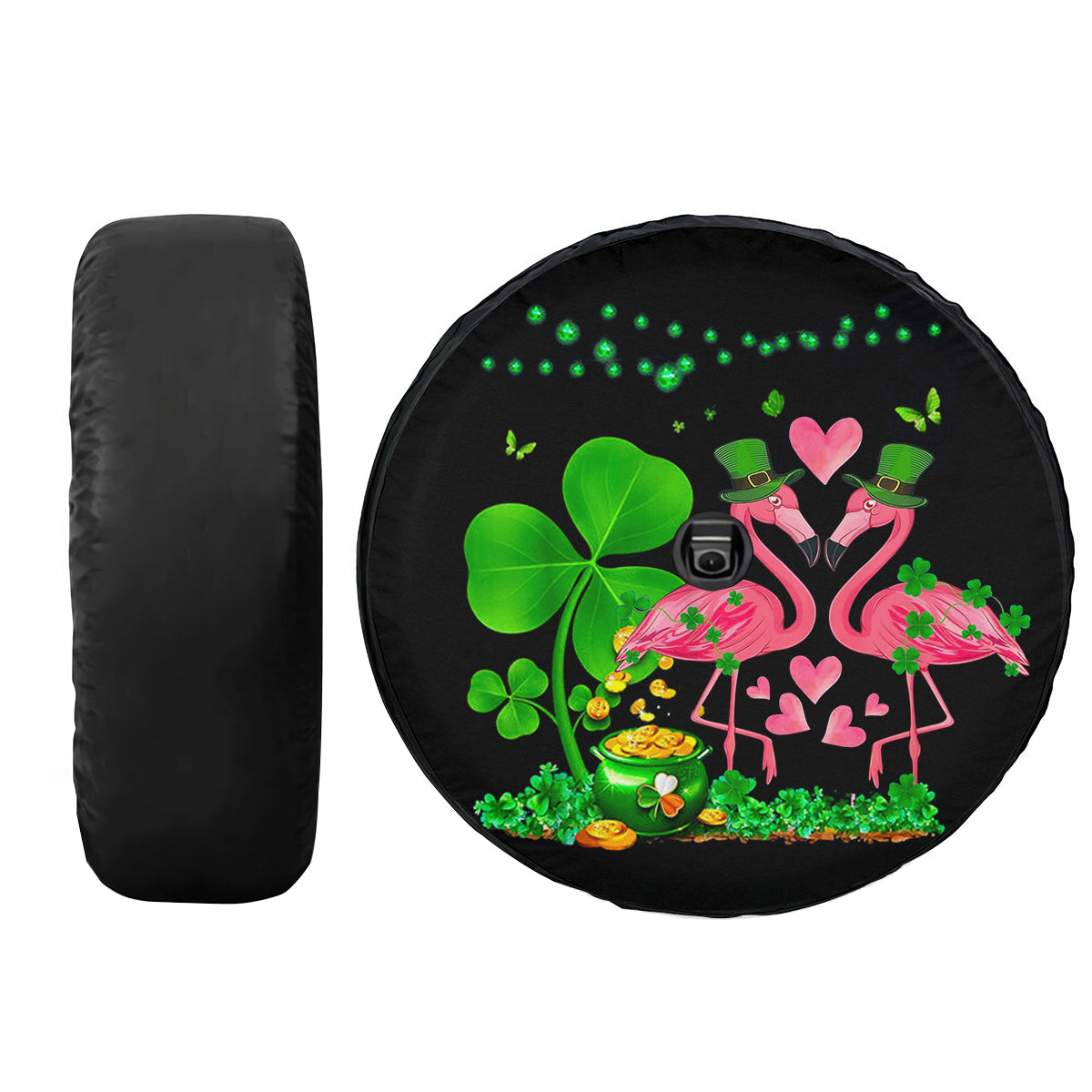 Petthouse | Irish Flamingo Shamrock St Patricks Day Spare Tire Cover Irish Gift Ideas Wheel Cover For Car