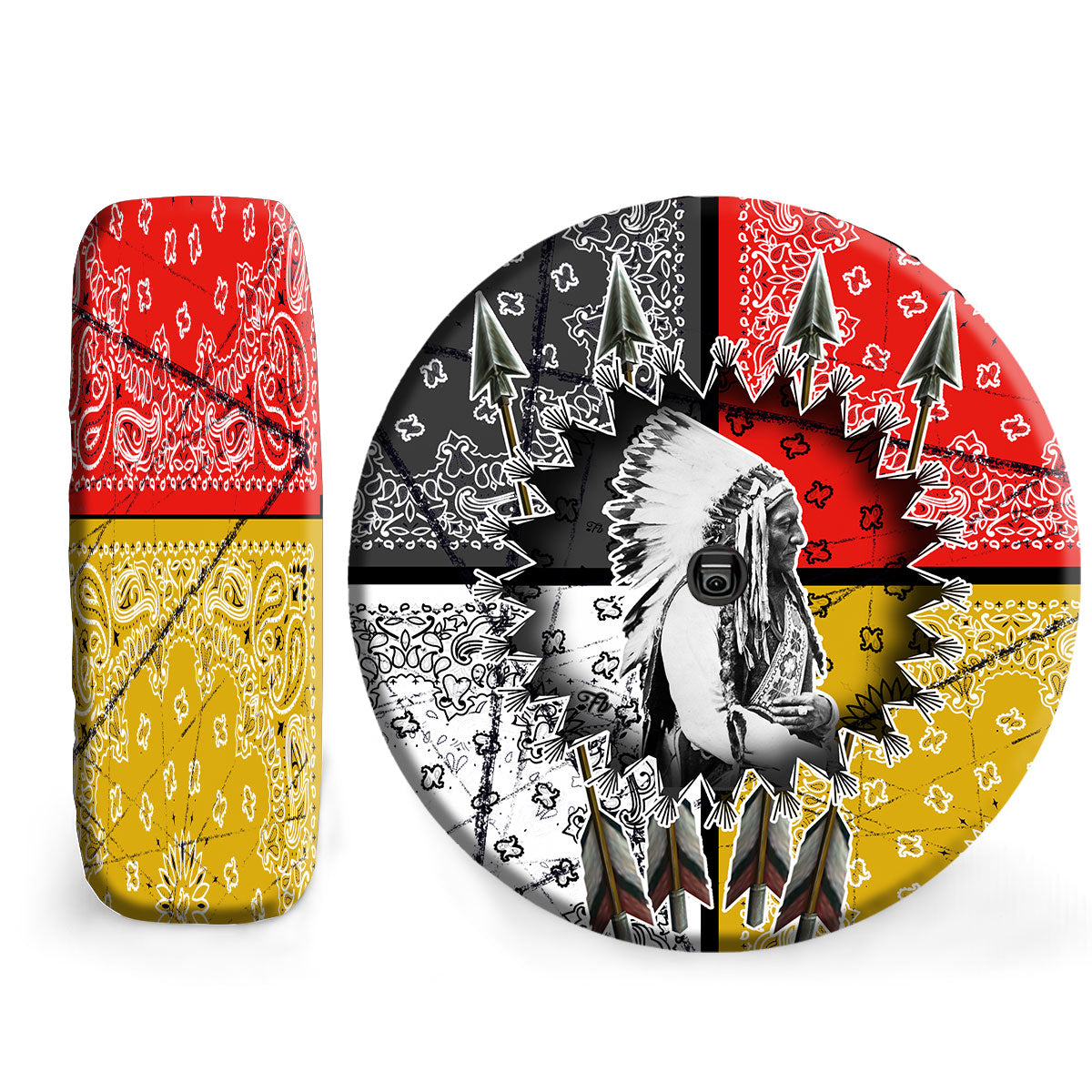 Petthouse | Native American Spare Tire Cover American Tribal Chief Tire Wrap Native Style Tire Cover Car Decor