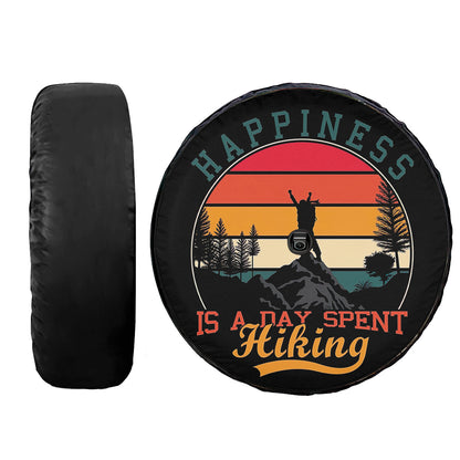 Petthouse | Happiness Is A Day Spent Hiking Spare Tire Cover Happy Camper Wheel Cover Car Accessories