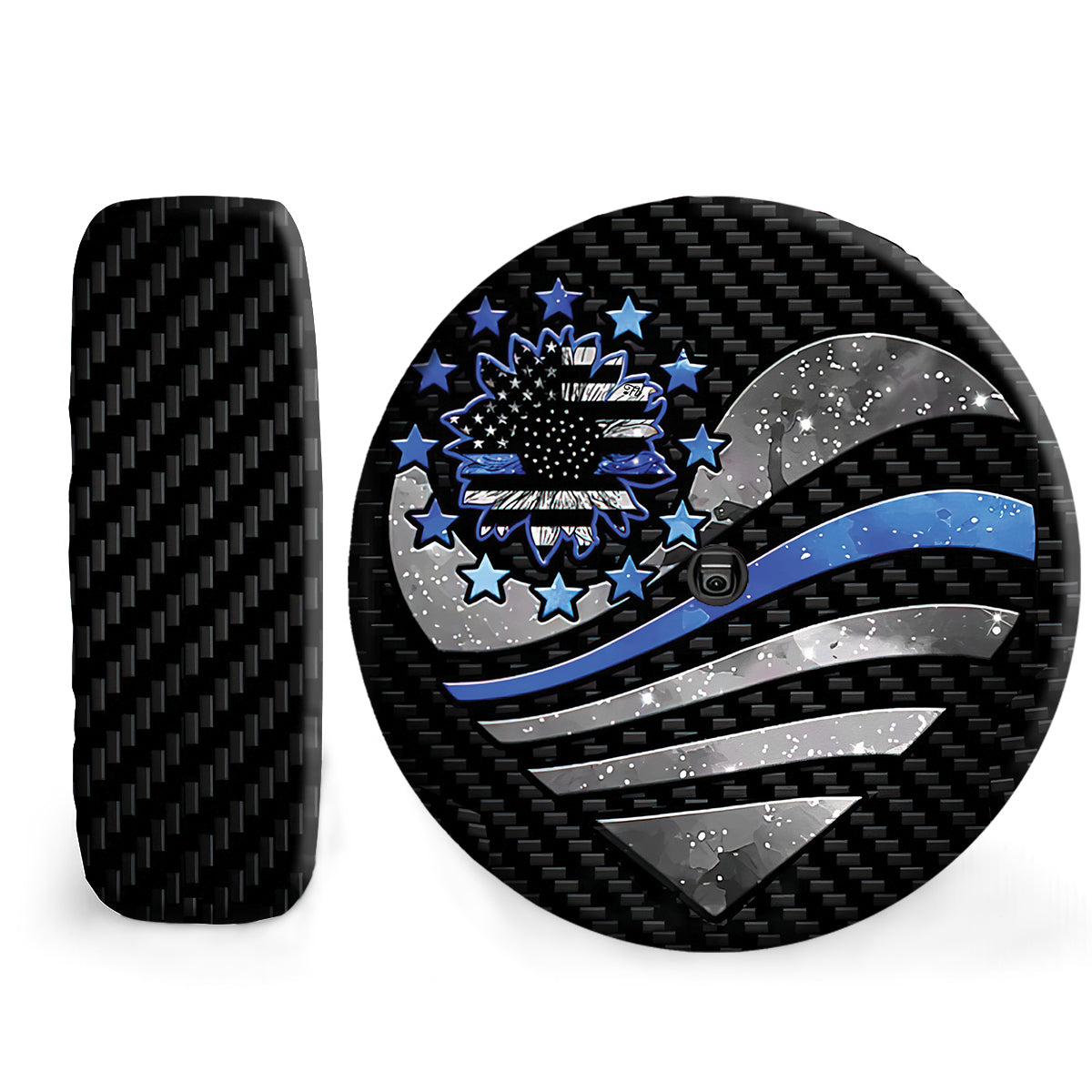 Petthouse | American Flag Thin Blue Line Police Lives Matter Spare Tire Cover Police Car Accessories