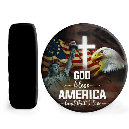 Petthouse | God Bless America Spare Tire Cover American Christ Tire Cover American Eagle Tire Cover Car Decor