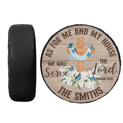 Petthouse | We Will Serve The Lord Tire Cover As For Me And My House Tire Wrap Christ Cross Tire Wrap Car Decor