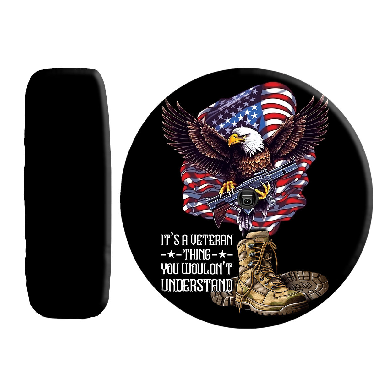 Petthouse | American Veteran Memorial Day Spare Tire Cover Soldier Military Truck Decor Veteran's Day Decor