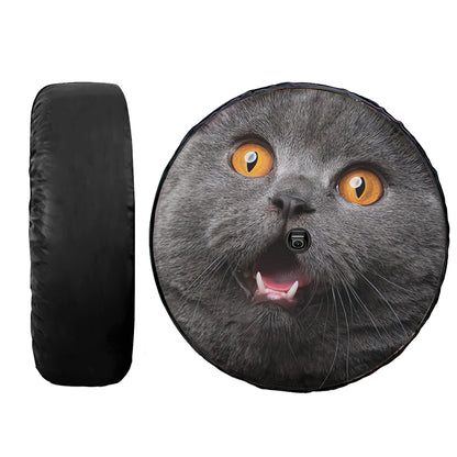 Petthouse | British Shorthair Cat Shocked Face Wheel Cover Car Accessories Cat Lover Gift Car Decoration