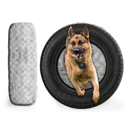 Petthouse | German Shepherd Jump Out Of Tire Spare Wheel Cover Dog Humorous Car Accessories Men Dog Dad