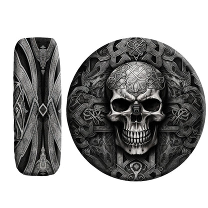 Petthouse | Dark Skull Halloween Spare Tire Cover Happy Halloween's Day October 31th Truck Decoration