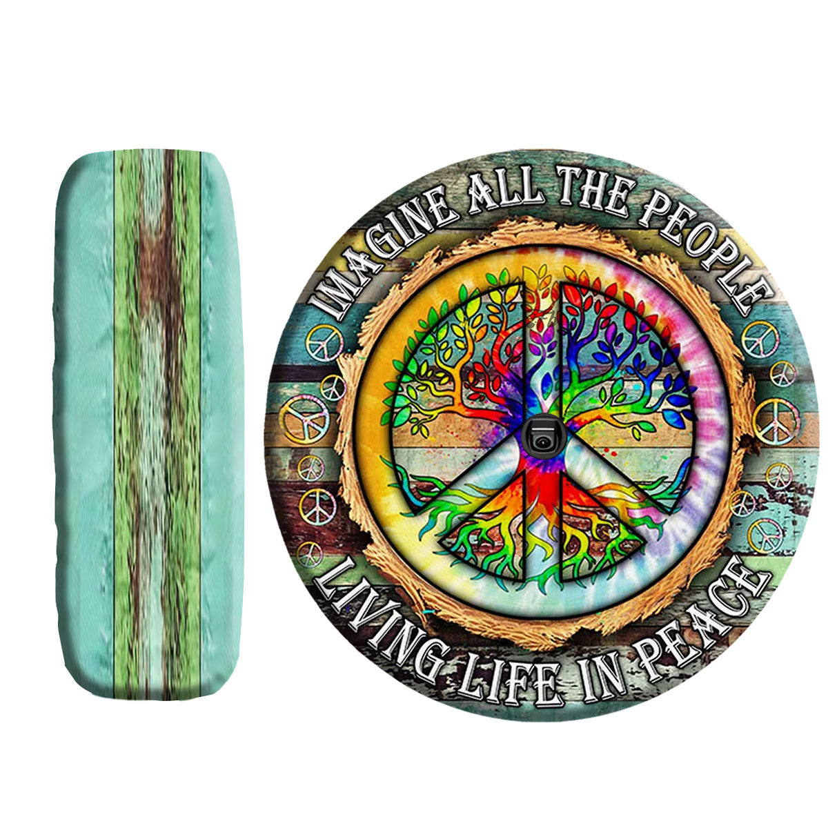 Petthouse | Rainbow Peace Sign Spare Tire Cover Jesus Believer Camper Tire Cover Religious Tire Protector