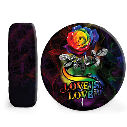 Petthouse | Lgbt Love Is Love Spare Tire Cover Lgbt Rose Rainbow Lgbt Pride Lgbt Gift Wheel Cover