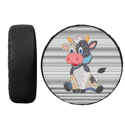 Petthouse | Hippie Cow Farmer Flower Print Tire Cover Aboriginal Pattern Cute Animal Cute Christmas Gift