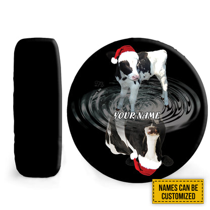 Petthouse | Dairy Cow Tire Cover Dairy Cow Christmas Tire Wrap Cow Mirror Cover Christmas Cover Cow Lover Gift