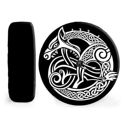 Petthouse | Viking Wolf Spare Tire Cover Scandinavian Viking Design Tire Cover Viking Wheel Cover Accessories