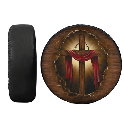 Petthouse | Cross Spare Tire Cover Wood Cross Bible Wheel Cover Christian Faith Gift Idea Decor Car