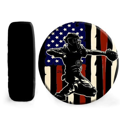 Petthouse | Baseball Spare Tire Cover Baseball Player Tire Wrap American Football Tire Cover Car Decoration