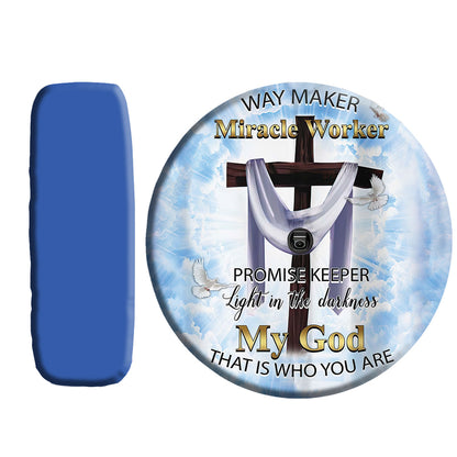 Petthouse | Cross Spare Tire Cover Jesus Way Maker Custom Tire Cover Gifts For Christians