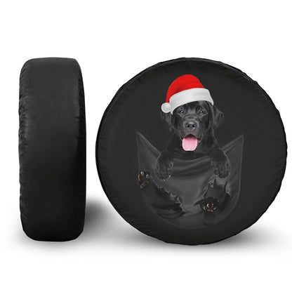 Petthouse | Black Retriever In Pocket Car Accessories, Santa Retriever Christmas Tire Wrap, Pet Lover