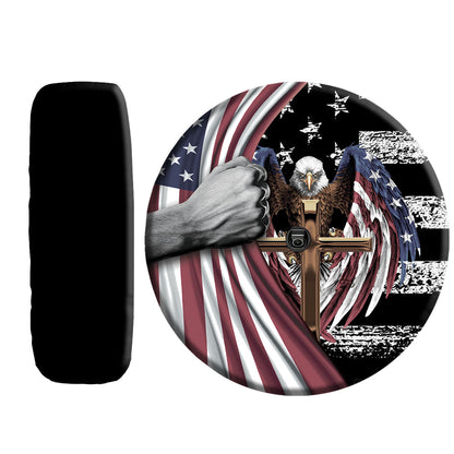 Petthouse | American Christian Cross Eagle Spare Tire Cover Independence Day Freedom Day Decoration