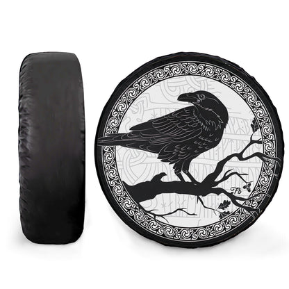 Petthouse | The Black Crow Cover An Oak Tree Cover Raven Art Wrap Car Tire Cover Car Decorate