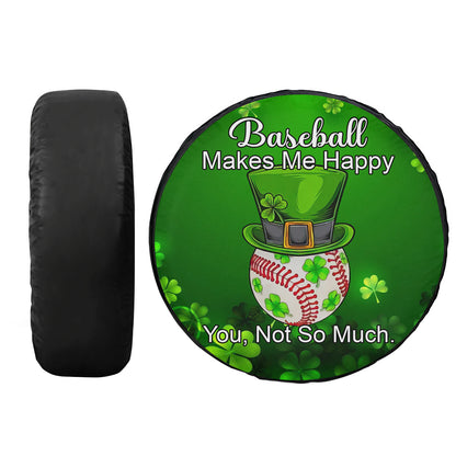 Petthouse | Baseball Patrick Day Hat Spare Wheel Cover Baseball Makes Me Happy Baseball Player Gift Spare Tire Cover