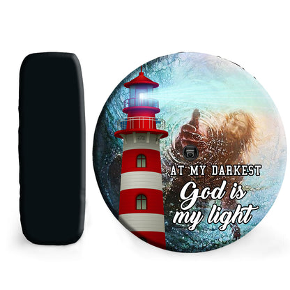 Petthouse | Christian Tire Cover At My Darkest God Is My Light Wheel Cover Religious Quotes Car Accessories