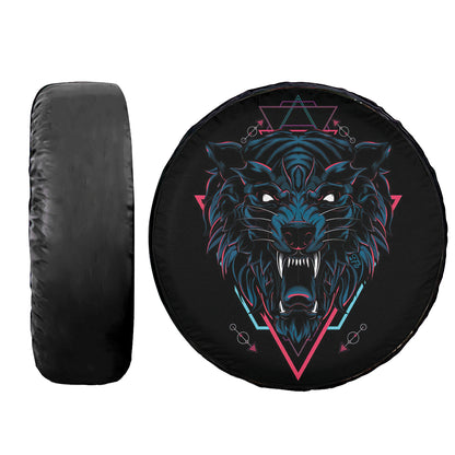 Petthouse | Wolf Face Art Printed Spare Tire Cover, Wolf Wildlife Animal Lovers Gift Viking Fans