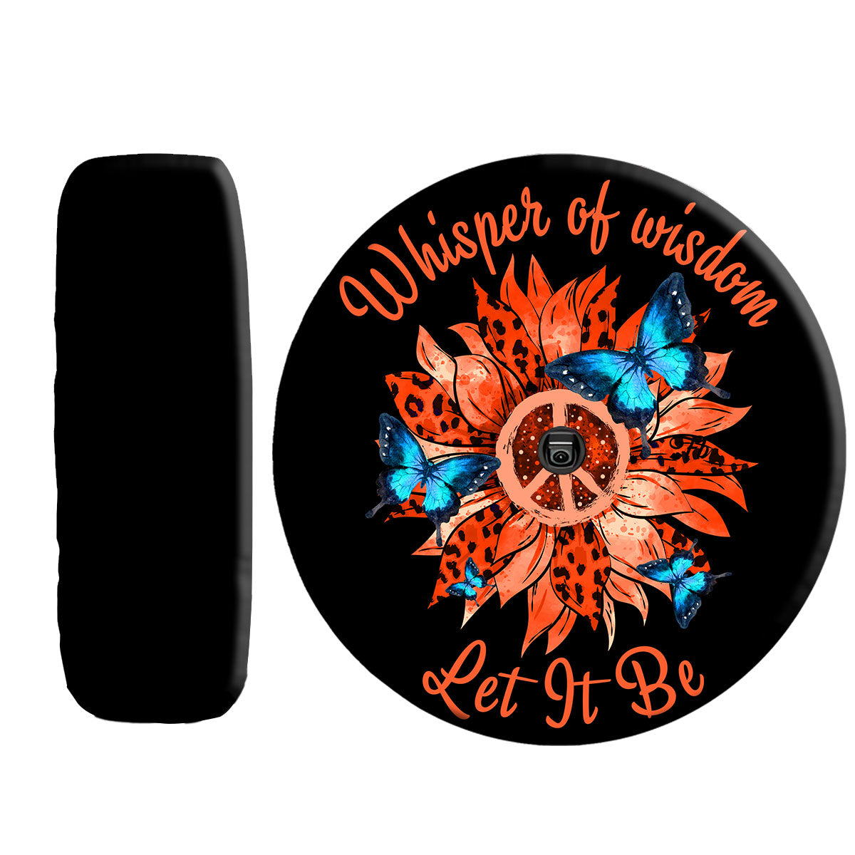 Petthouse | Hippie Peace Sunflower Butterfly Spare Tire Cover Whisper Of Wisdom Truck Decoration