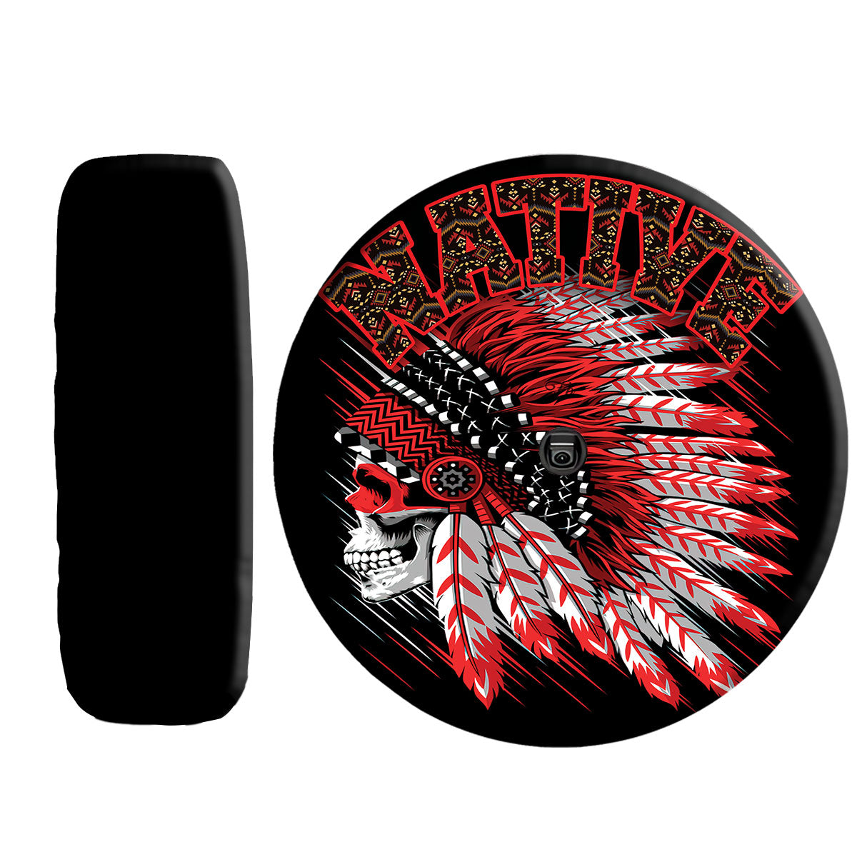 Petthouse | Native American Chief Skull Spare Tire Cover Native Style Truck Decoration Gift For Family