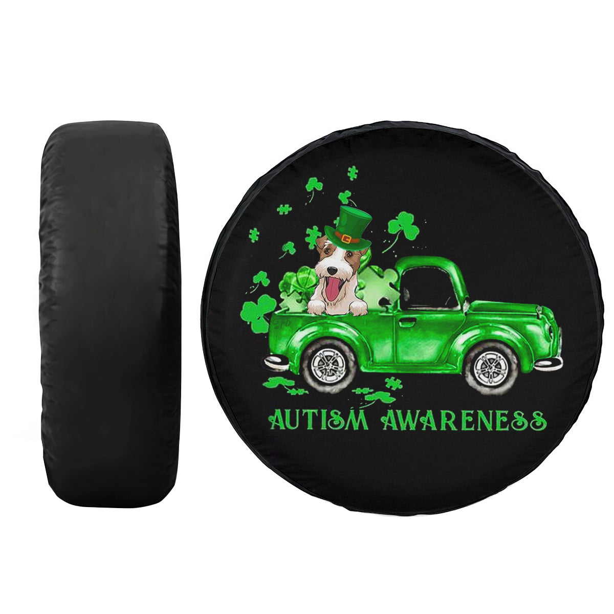 Petthouse | Jack Russell Terrier Patrick Day Spare Wheel Cover Autism Awareness Support Spare Tire Cover