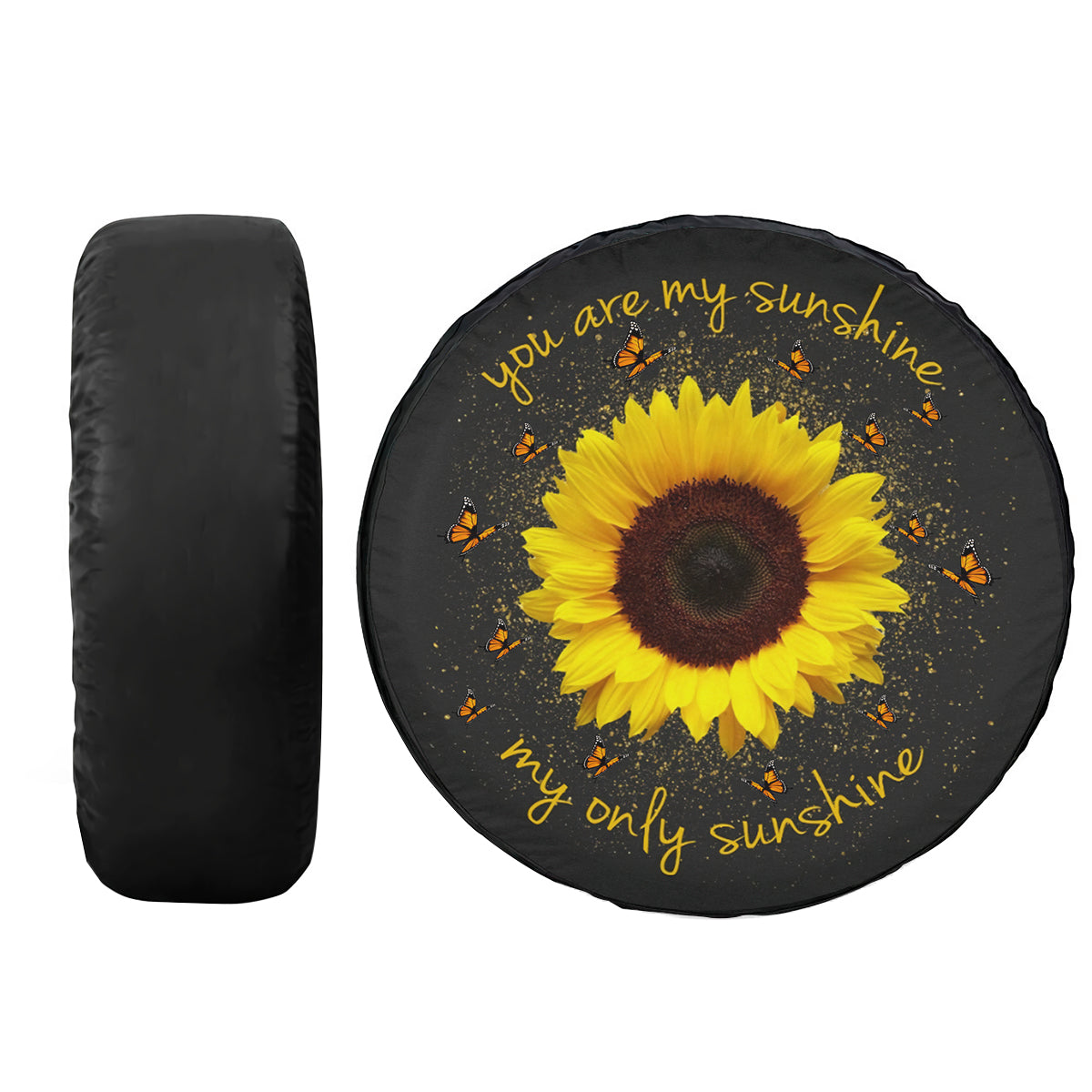 Petthouse | Sunflower Spare Tire Cover You Are My Sunshine Wheel Cover Butterfly Tire Cover Valentine Gift