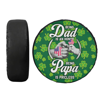 Petthouse | Father's Day Spare Tire Cover Irish American Dad Being Papa Is Priceless Shamrock Family Gifts