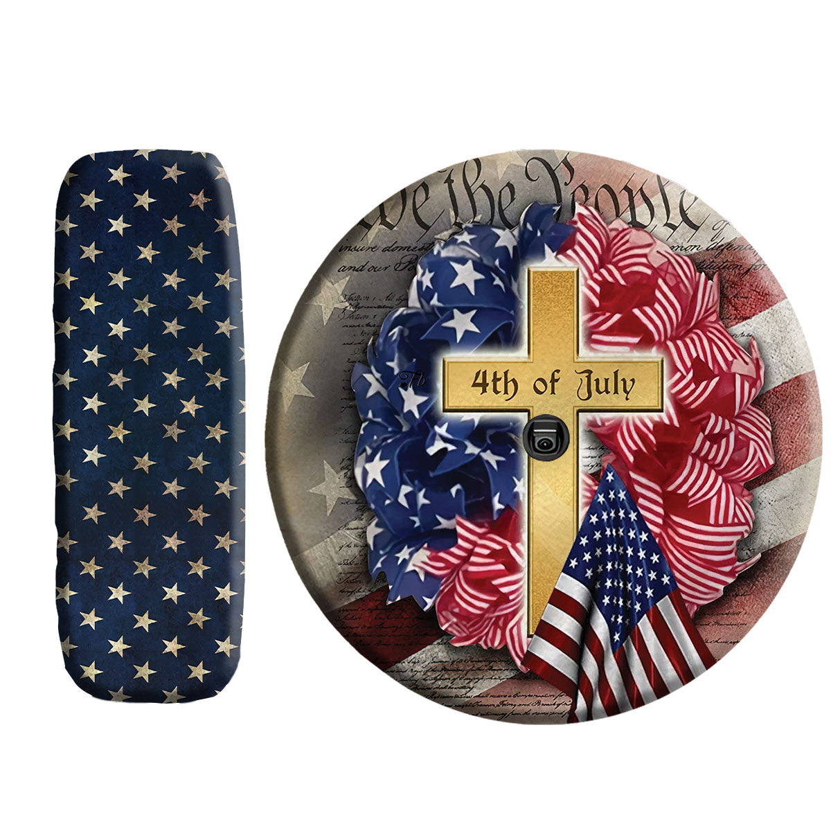 Petthouse | Christian Cross 4th Of July Spare Tire Cover Happy Independence Day American Lovers Gift