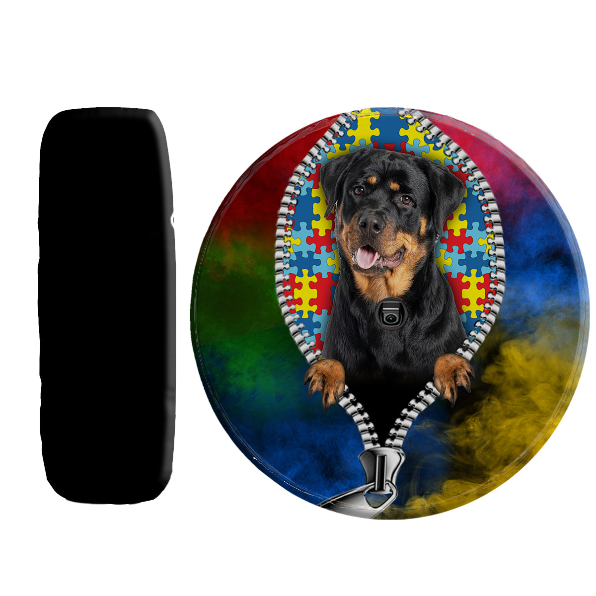 Petthouse | Rottweiler Dog Spare Tire Cover For Autism Awareness Dog-themed Car Accessories Autism Support