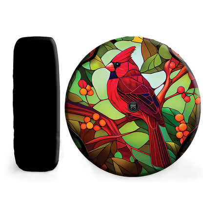 Petthouse | Cardinal Spare Tire Cover Stained Glass Tire Cover Bird Spring Tire Wrap Christmas  Accessories