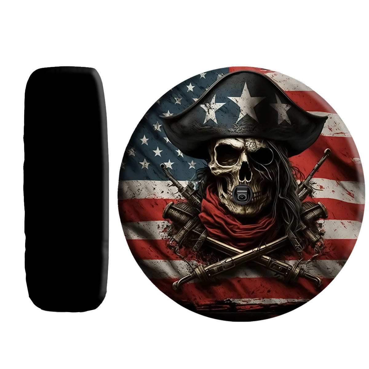 Petthouse | American Pirate Skull Spare Tire Cover Skull Skeleton Bones Car Accessory Truck Decoration