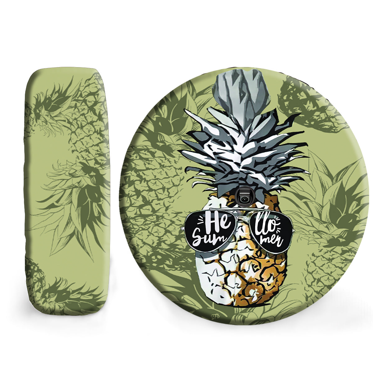 Petthouse | Hello Summer Spare Tire Cover Pineapple Tire Wrap Cartoon Tire Cover Car Decoration