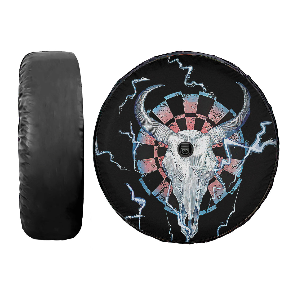 Petthouse | Buffalo Skull Spare Tire Cover Wildlife Scene Tire Cover Vintage Wheel Cover Car Accessories