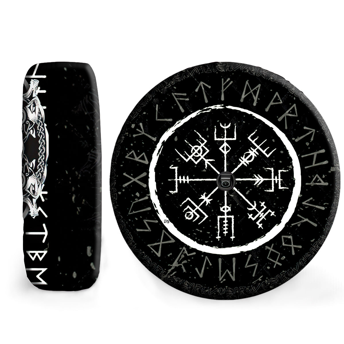 Petthouse | Ancient Runic Spare Tire Cover Viking Tire Wrap Scandinavia Tire Cover Classic Style Car Decoration