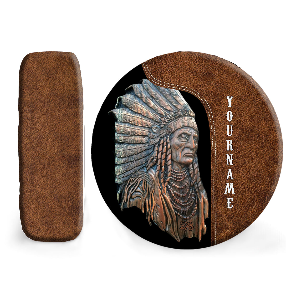 Petthouse | Tribal Chief Tire Cover America Tribal Tire Cover Leather Pattern Cover Car Decoration